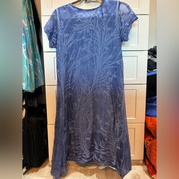 SOFT SURROUNDINGS Frangipani Lined 100% Silk Tee Dress Size Small - Picture 3 of 3